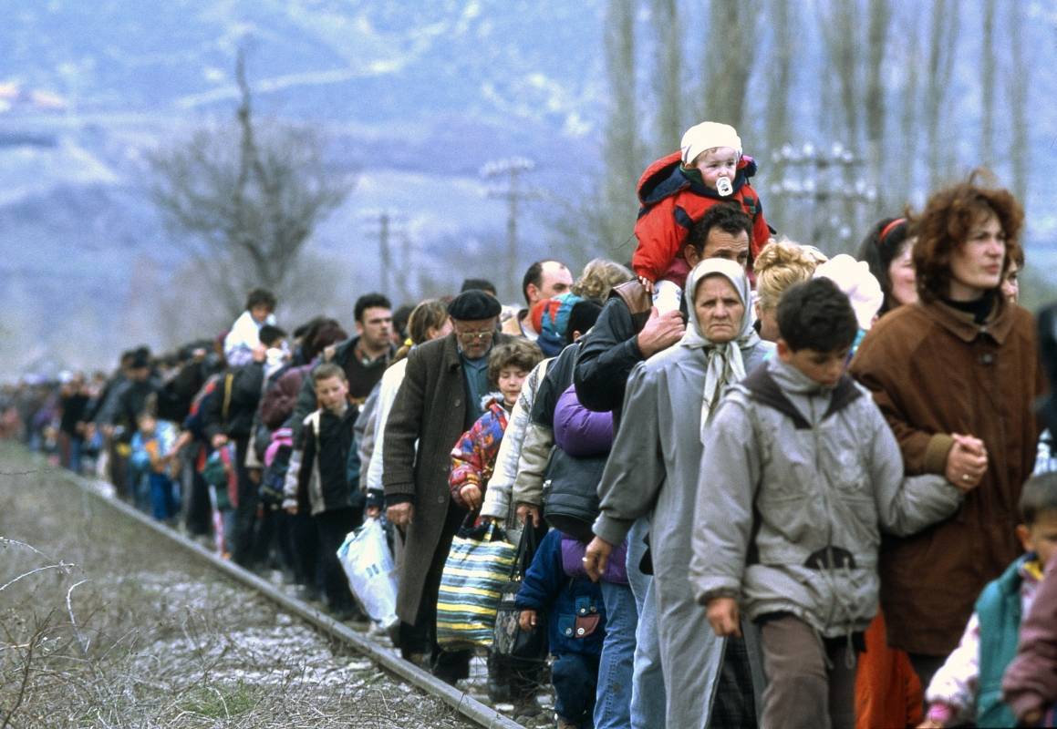 Flere hundrede tusinde kosovoalbanere flygtede fra Jugoslavien i slutningen 1990'erne. Foto: UN Photo / R LeMoyne